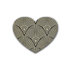 Art Nouveau Rubber Coaster (heart)  by NouveauDesign