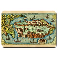 Medeival Ancient Map Fortress Large Doormat  by Celenk