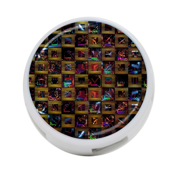 Kaleidoscope Pattern Abstract Art 4-Port USB Hub (One Side)