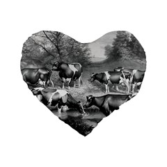 Holstein Fresian Cows Fresian Cows Standard 16  Premium Heart Shape Cushions by Celenk