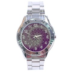 Graphic Abstract Lines Wave Art Stainless Steel Analogue Watch by Celenk