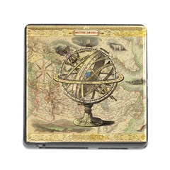 Map Compass Nautical Vintage Memory Card Reader (square) by Celenk