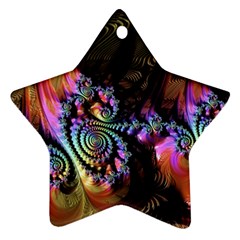 Fractal Colorful Background Star Ornament (two Sides) by Celenk