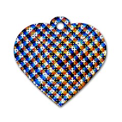 Kaleidoscope Pattern Ornament Dog Tag Heart (one Side) by Celenk