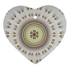 Mandala Fractal Decorative Ornament (heart) by Celenk