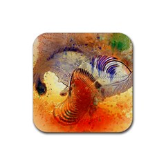 Dirty Dirt Image Spiral Wave Rubber Square Coaster (4 Pack) 