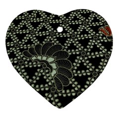 Batik Traditional Heritage Indonesia Heart Ornament (two Sides)