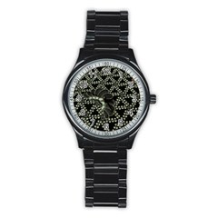 Batik Traditional Heritage Indonesia Stainless Steel Round Watch by Celenk