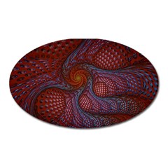 Fractal Red Fractal Art Digital Art Oval Magnet by Celenk