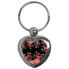 Fractal Fantasy Art Design Swirl Key Chains (heart)  by Celenk