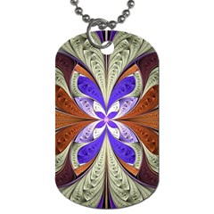 Fractal Splits Silver Gold Dog Tag (one Side) by Celenk