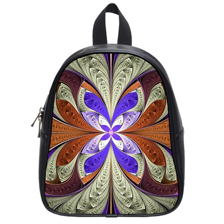 Fractal Splits Silver Gold School Bag (Small)