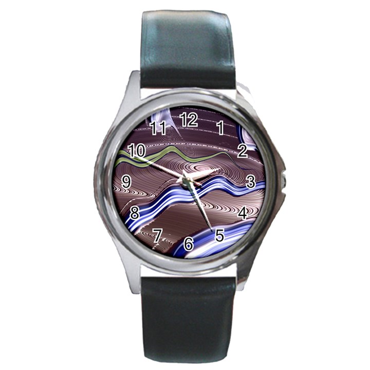 Art Design Decoration Card Color Round Metal Watch