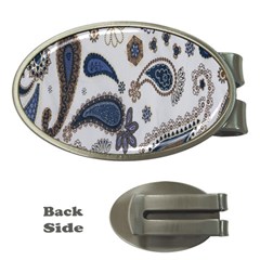 Pattern Embroidery Fabric Sew Money Clips (Oval) 