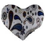 Pattern Embroidery Fabric Sew Large 19  Premium Flano Heart Shape Cushions Front