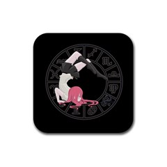 Scorpio Girl Rubber Square Coaster (4 pack) 