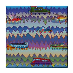 Zig Zag Boats Tile Coasters by CosmicEsoteric