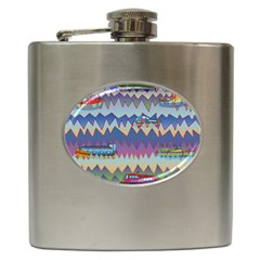 Zig Zag Boats Hip Flask (6 Oz)