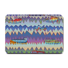 Zig Zag Boats Small Doormat  by CosmicEsoteric