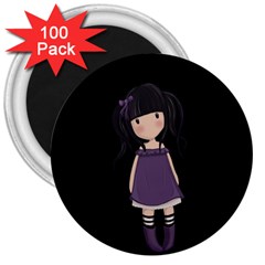 Dolly Girl In Purple 3  Magnets (100 Pack) by Valentinaart