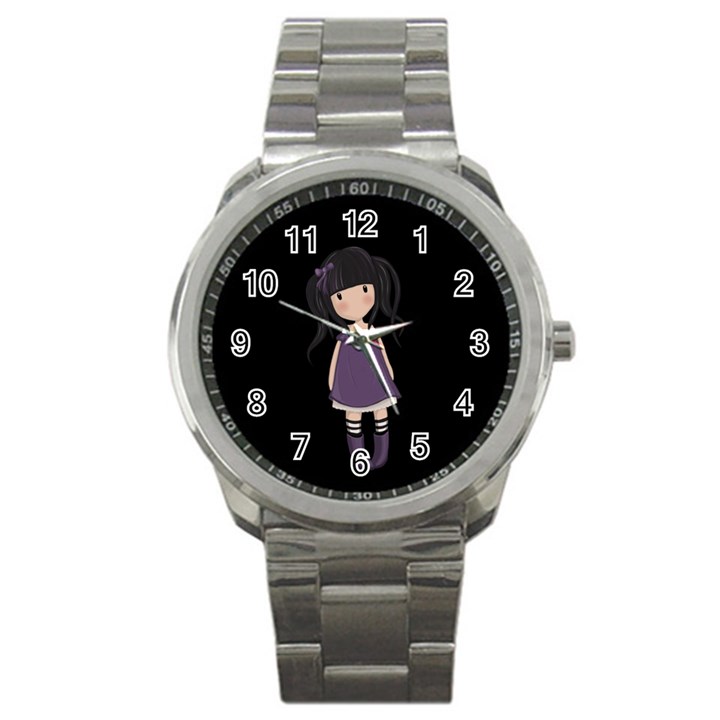 Dolly girl in purple Sport Metal Watch