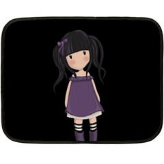 Dolly Girl In Purple Fleece Blanket (mini) by Valentinaart