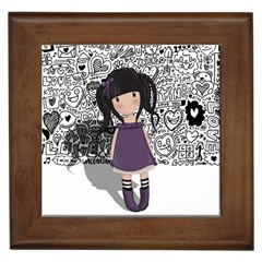 Dolly Girl In Purple Framed Tiles by Valentinaart