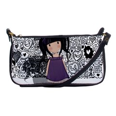 Dolly Girl In Purple Shoulder Clutch Bags by Valentinaart