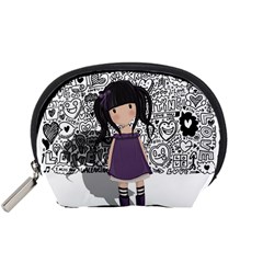 Dolly Girl In Purple Accessory Pouches (small)  by Valentinaart