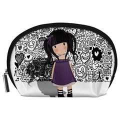 Dolly Girl In Purple Accessory Pouches (large)  by Valentinaart