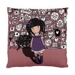 Dolly Girl In Purple Standard Cushion Case (one Side) by Valentinaart