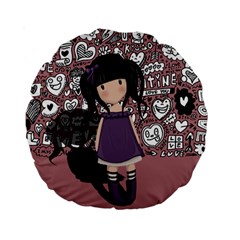 Dolly Girl In Purple Standard 15  Premium Round Cushions by Valentinaart