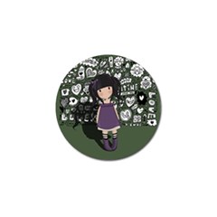 Dolly Girl In Purple Golf Ball Marker (4 Pack) by Valentinaart