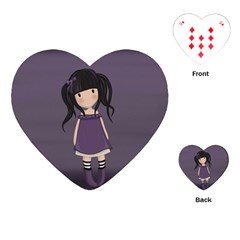 Dolly Girl In Purple Playing Cards (heart)  by Valentinaart