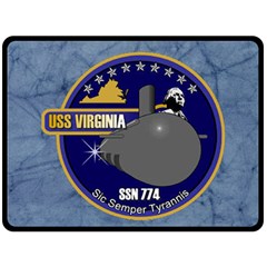 Uss Virginia ( Ssn 774 ) Crest Fleece Blanket (extra Large) by Bigfootshirtshop