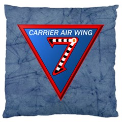 Carrier Air Wing Seven Large Flano Cushion Case (one Side) by Bigfootshirtshop