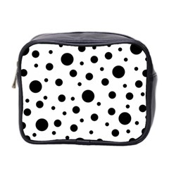 Black On White Polka Dot Pattern Mini Toiletries Bag 2-side by LoolyElzayat