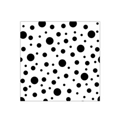 Black On White Polka Dot Pattern Satin Bandana Scarf by LoolyElzayat