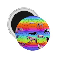 Horses In Rainbow 2 25  Magnets by CosmicEsoteric