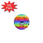 Horses in Rainbow 1  Mini Magnets (100 pack)  Front