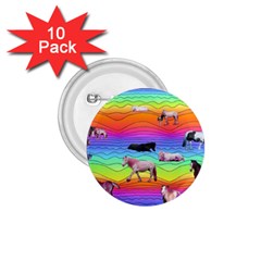 Horses In Rainbow 1 75  Buttons (10 Pack) by CosmicEsoteric