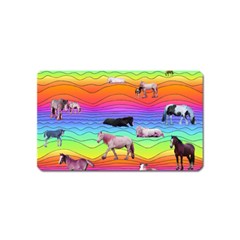 Horses In Rainbow Magnet (name Card) by CosmicEsoteric