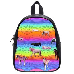 Horses In Rainbow School Bag (small)