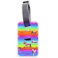 Horses In Rainbow Luggage Tags (two Sides) by CosmicEsoteric