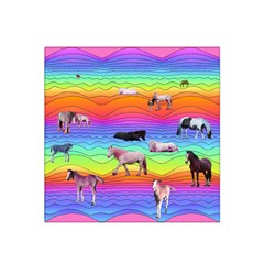 Horses In Rainbow Satin Bandana Scarf by CosmicEsoteric