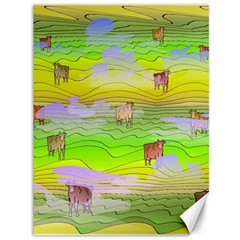 Cows And Clouds In The Green Fields Canvas 36  X 48   by CosmicEsoteric