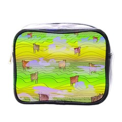 Cows And Clouds In The Green Fields Mini Toiletries Bags by CosmicEsoteric