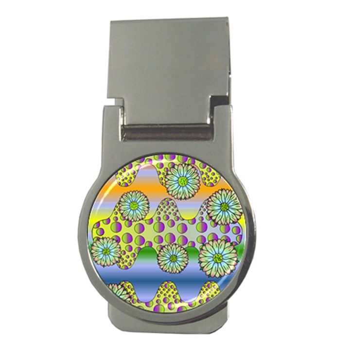 Amoeba Flowers Money Clips (Round) 