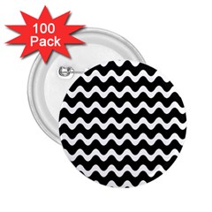 Wave Pattern Wavy Halftone 2 25  Buttons (100 Pack)  by Celenk