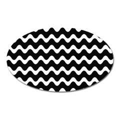 Wave Pattern Wavy Halftone Oval Magnet by Celenk